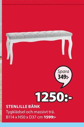 JYSK Stenlille bänk erbjuda