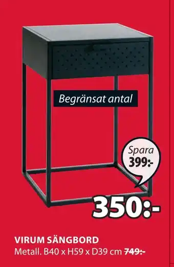JYSK Virum sängbord erbjuda