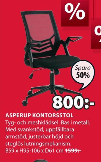 JYSK Asperup kontorsstol erbjuda