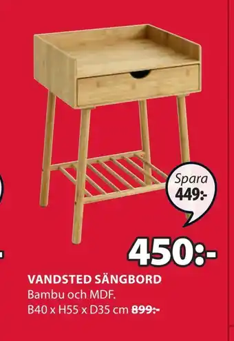 JYSK Vandsted sängbord erbjuda