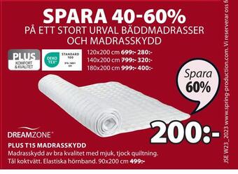 JYSK Plus t15 madrasskydd erbjuda