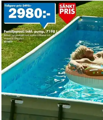 Biltema Familjepool, inkl. pump, 7198 L erbjuda