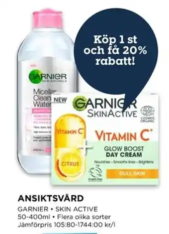 Willys ANSIKTSVÅRD GARNIER erbjuda
