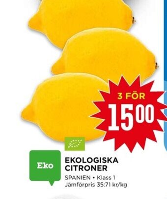 Willys EKOLOGISKA CITRONER erbjuda