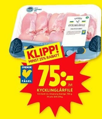ICA Kvantum KYCKLINGLÅRFILÉ erbjuda