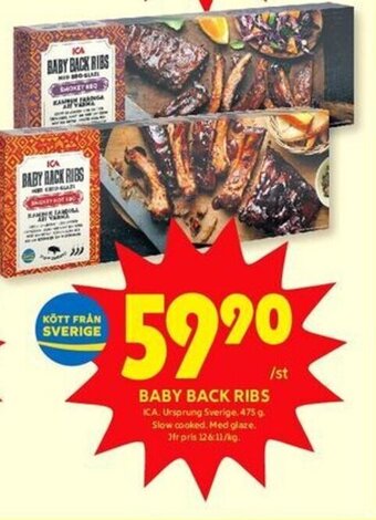 ICA Kvantum BABY BACK RIBS erbjuda