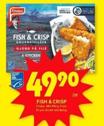 ICA Kvantum FISH & CRISP Findus. 480-490 g erbjuda