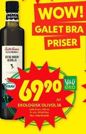 ICA Kvantum EKOLOGISK OLIVOLJA erbjuda