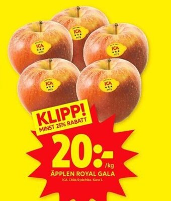 ICA Kvantum ÄPPLEN ROYAL GALA erbjuda