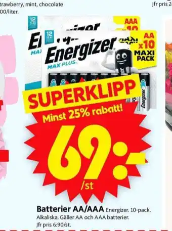 ICA Supermarket Energizer batterier erbjuda