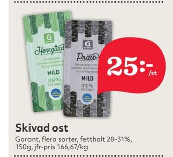 Hemköp Garant skivad ost erbjuda