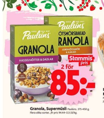 ICA Supermarket Paulùns granola erbjuda