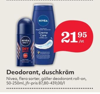 Hemköp Nivea deodorant roll-on erbjuda