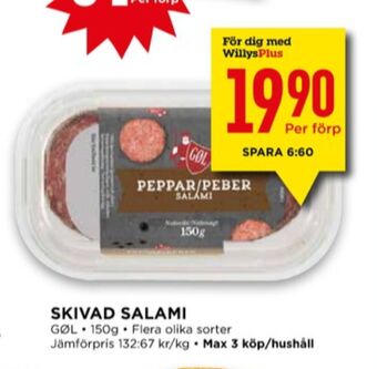 Willys Gøl salami erbjuda