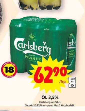 ICA Maxi Carlsberg öl erbjuda