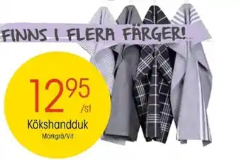 EKO Kökshandduk Mörkgrå/Vit erbjuda