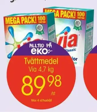EKO Via Tvättmedel 4,7kg erbjuda