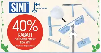 40% Rabatt På Utvalda artiklar från Sini