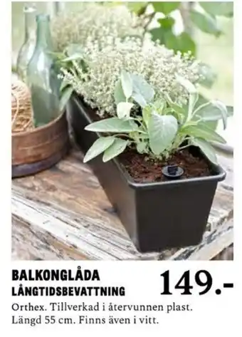 Blomsterlandet BALKONGLÅDA LÅNGTIDSBEVATTNING erbjuda