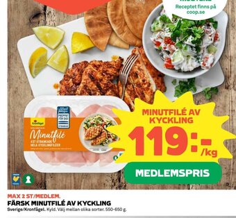 Coop FÄRSK MINUTFILÉ AV KYCKLING erbjuda
