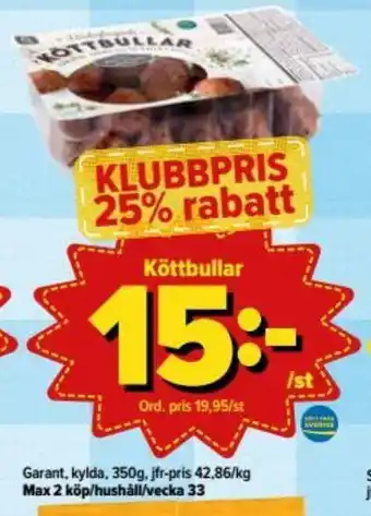 Östenssons Garant Köttbullar 350g erbjuda