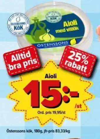 Östenssons Östenssons kök Aioli 180g erbjuda