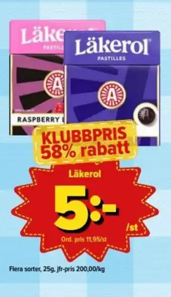 Östenssons Flera sorter Läkerol 25g erbjuda