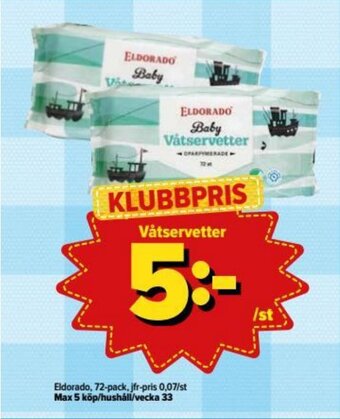 Östenssons Eldorado Våtservetter 72-pack erbjuda