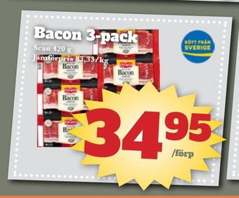 Bonum Matmarknad Bacon 3-pack erbjuda