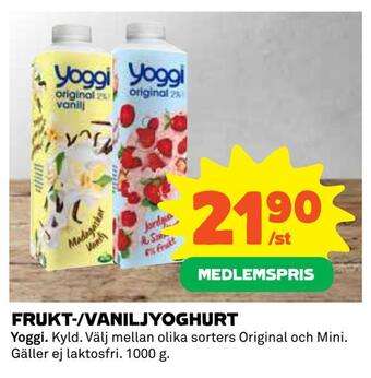 Coop Daglivs Frukt-/vaniljyoghurt erbjuda