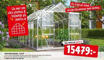 Jem&Fix Växthus mars - 9,9 m2 erbjuda