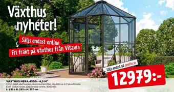 Jem&Fix Växthus hera 4500 - 4,5 m2 erbjuda
