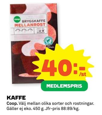 Coop Daglivs Kaffe erbjuda