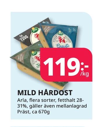 Tempo Mild hårdost erbjuda