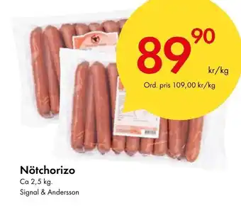 Snabbgross Nötchorizo Ca 2,5 kg. Signal & Andersson erbjuda