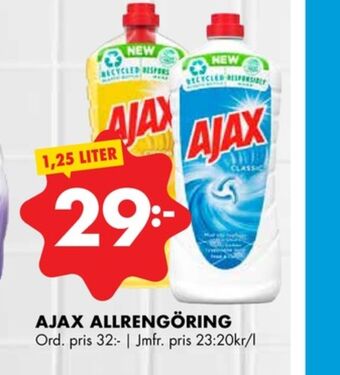 ÖoB Ajax rengöringsmedel erbjuda