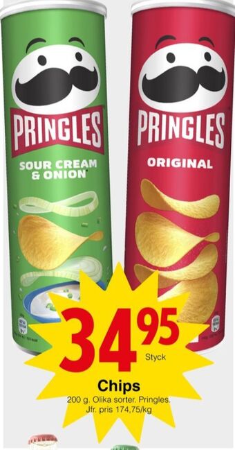 Matöppet Pringles chips erbjuda