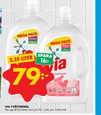 ÖoB Via tvättmedel flytande erbjuda