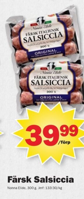 Pekås Nonna elide salchichas erbjuda