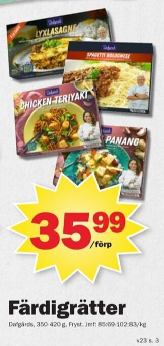Pekås Dafgårds färdigrätter erbjuda