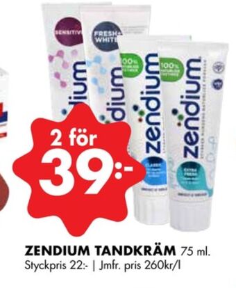 ÖoB Zendium tandkräm erbjuda