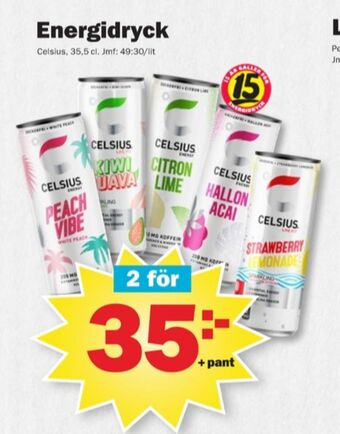 Pekås Citron lime energidryck erbjuda