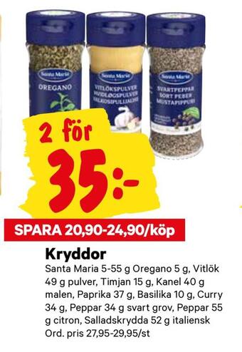City Gross Kryddor erbjuda