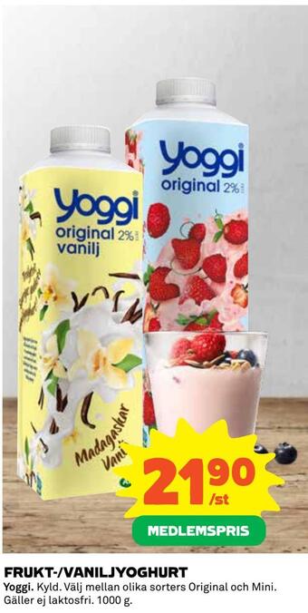 Coop Konsum Frukt-/vaniljyoghurt erbjuda