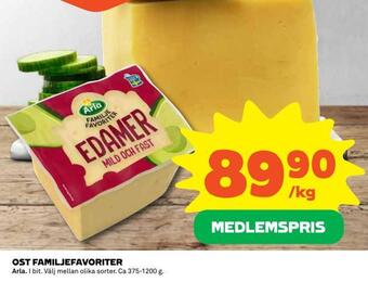 Coop Konsum Ost familjefavoriter erbjuda