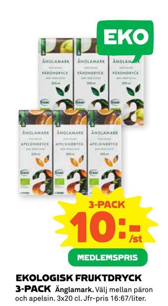 Coop Konsum Ekologisk fruktdryck 3-pack erbjuda