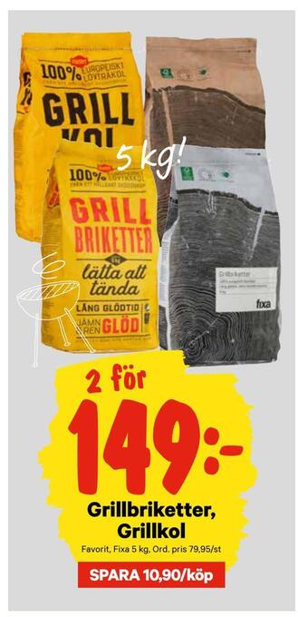 City Gross Grillbriketter, grillkol erbjuda