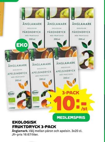 Stora Coop Ekologisk fruktdryck 3-pack erbjuda