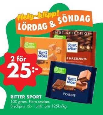 ÖoB Ritter sport erbjuda