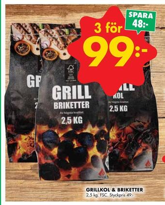 ÖoB Grillkol & briketter erbjuda